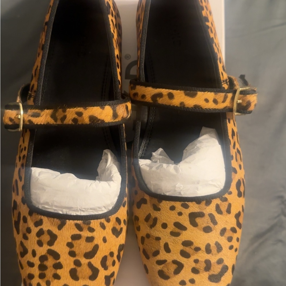 Leopard Print Mary Jane Flats